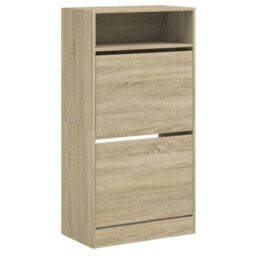 Berkfield Shoe Cabinet Sonoma Oak 60X34X116 Cm Engineered Wood - thumbnail 4
