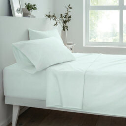 Gr8 Home Sleepdown Fitted Sheet Duck Egg Easy Care Polycotton Bed Linen Bedsheet Bedding King Size - thumbnail 1