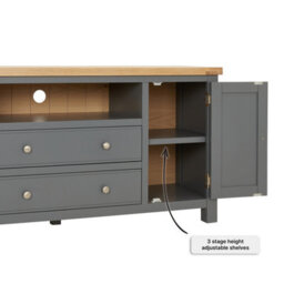 The Furniture Market Marbury Slate Grey Painted Xxl Widescreen Tv Unit Stand Up To 100 Tv Size - thumbnail 5