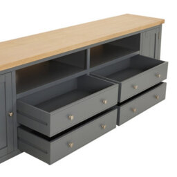 The Furniture Market Marbury Slate Grey Painted Xxl Widescreen Tv Unit Stand Up To 100 Tv Size - thumbnail 7