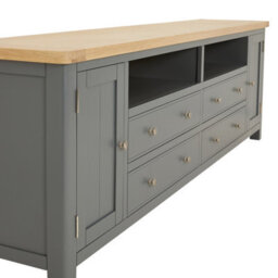 The Furniture Market Marbury Slate Grey Painted Xxl Widescreen Tv Unit Stand Up To 100 Tv Size - thumbnail 6