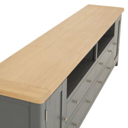 The Furniture Market Marbury Slate Grey Painted Xxl Widescreen Tv Unit Stand Up To 100 Tv Size - thumbnail 8