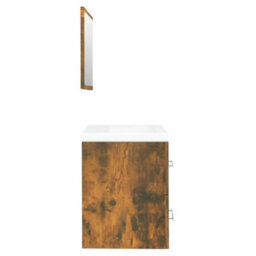 Berkfield Sink Cabinet With Built-In Basin Smoked Oak Engineered Wood - thumbnail 7