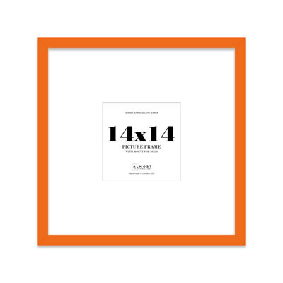 "14X14"" Orange Picture Frame - 14X14"" Square Frame With 10X10"" Mount For 14X14""/10X10"" Pictures Moderrn Style Thin Edge, 1 Pack" - image 1