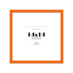 "14X14"" Orange Picture Frame - 14X14"" Square Frame With 10X10"" Mount For 14X14""/10X10"" Pictures Moderrn Style Thin Edge, 1 Pack" - thumbnail 1