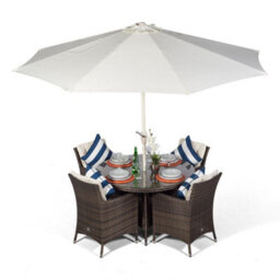 That's Furniture Savannah Round 4 Seater Rattan Patio Dining Set - Brown