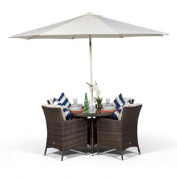 That's Furniture Savannah Round 4 Seater Rattan Patio Dining Set - Brown - thumbnail 4
