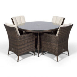 That's Furniture Savannah Round 4 Seater Rattan Patio Dining Set - Brown - thumbnail 6