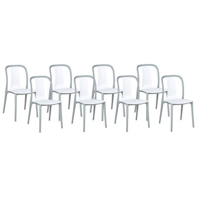Beliani Set Of 8 Garden Chairs Spezia White - image 1