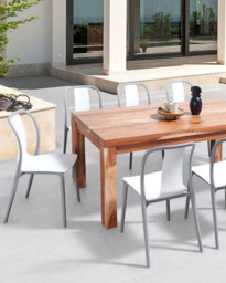 Beliani Set Of 8 Garden Chairs Spezia White - thumbnail 2