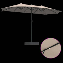 Berkfield Modern Garden Parasol Taupe 385 X 209 X 244 Cm Fabric - thumbnail 9