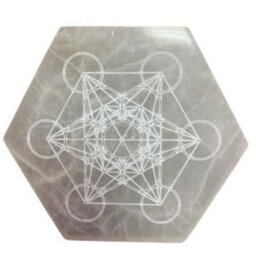 Hexagonal Selenite Charging Plate With Direction & Decision Design - thumbnail 1