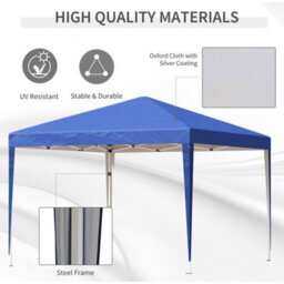 Outsunny 3 X 3M Garden Pop Up Gazebo Marquee Party Tent Wedding Canopy Blue - thumbnail 4
