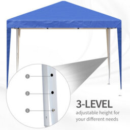 Outsunny 3 X 3M Garden Pop Up Gazebo Marquee Party Tent Wedding Canopy Blue - thumbnail 6