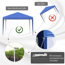 Outsunny 3 X 3M Garden Pop Up Gazebo Marquee Party Tent Wedding Canopy Blue - thumbnail 7