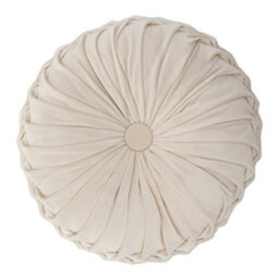 Living And Home Beige Round Velvet Throw Pillow Sofa Cushion 45Cm - thumbnail 4