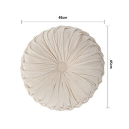 Living And Home Beige Round Velvet Throw Pillow Sofa Cushion 45Cm - thumbnail 6