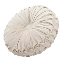 Living And Home Beige Round Velvet Throw Pillow Sofa Cushion 45Cm - thumbnail 5