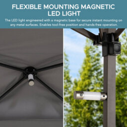 Sunjoy 2.56X1.6 M Grill Gazebo Double Tier Canopy With Magnetic Led Light, Adjustable Height, Gray - thumbnail 5