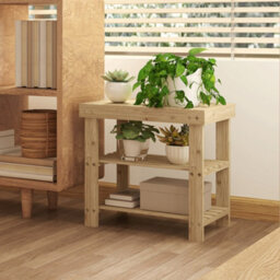 Homcom 3-Tier Bamboo Shoe Bench With 2 Shelves For Entryway, Wood Finish - thumbnail 8