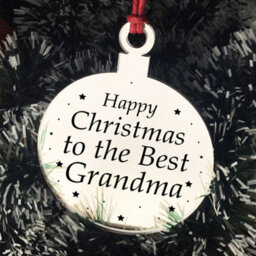Red Ocean Christmas Gift For Grandma Christmas Tree Decoration Engraved Bauble Gift For Her Grandparent Gift - thumbnail 6