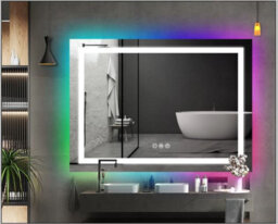 Belofay 500 X 700 mm Bathroom Led Mirror, Rgb Lights, Wall Mounted, Toughened Glass, Touch Control