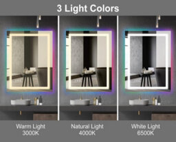 Belofay 500 X 700 mm Bathroom Led Mirror, Rgb Lights, Wall Mounted, Toughened Glass, Touch Control - thumbnail 4