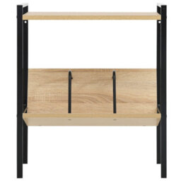 Berkfield 2-Layer Book Shelf Black And Oak 52X28X59 Cm Engineered Wood - thumbnail 3