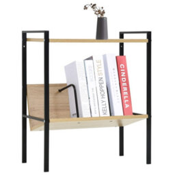Berkfield 2-Layer Book Shelf Black And Oak 52X28X59 Cm Engineered Wood - thumbnail 2