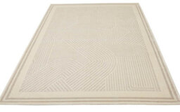 Light Grey Ivory Chequered Geometric Modern Easy To Clean Modern Dining Room Bedroom And Living Room Rug-160Cm X 230Cm - thumbnail 2