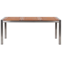 Beliani Garden Dining Set 6 Seater Grosseto Eucalyptus Wood Brown/ Black - thumbnail 5