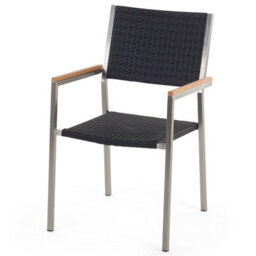 Beliani Garden Dining Set 6 Seater Grosseto Eucalyptus Wood Brown/ Black - thumbnail 8