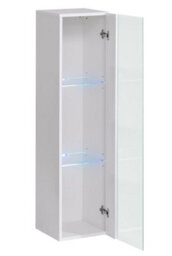 Arte Switch Ww2 White Gloss Hung Display Cabinet 30Cm - Bright Wall-Mounted Showcase With Blue Led Lighting - thumbnail 2