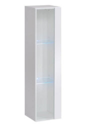 Arte Switch Ww2 White Gloss Hung Display Cabinet 30Cm - Bright Wall-Mounted Showcase With Blue Led Lighting