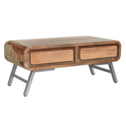 Wyld Haus Los Angeles Reclaimed Wood And Metal Coffee Table With 2 Drawers - thumbnail 3
