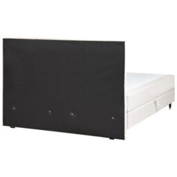 Beliani Divan Bed With Storage Velvet Dame 180 X 200 Cm (Eu Super King) Off-White - thumbnail 6