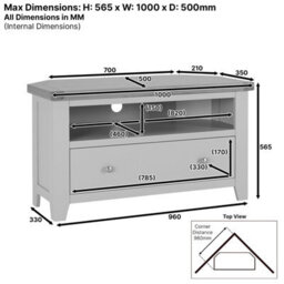 The Furniture Market Cheshire Whitewash Oak Corner Tv Unit Stand Up To 50 Widescreen Size - thumbnail 8