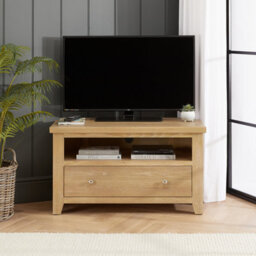 The Furniture Market Cheshire Whitewash Oak Corner Tv Unit Stand Up To 50 Widescreen Size - thumbnail 2
