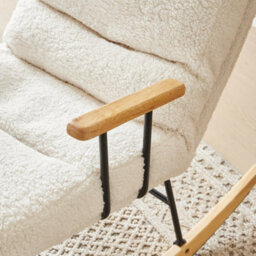 Living And Home Sherpa Upholstered Adjustable Rocking Chair - thumbnail 4