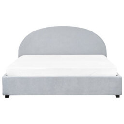 Beliani Ottoman Bed Chenille Vaucluse 180 X 200 Cm (Eu Super King) Light Blue - thumbnail 5