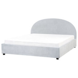 Beliani Ottoman Bed Chenille Vaucluse 180 X 200 Cm (Eu Super King) Light Blue - thumbnail 6