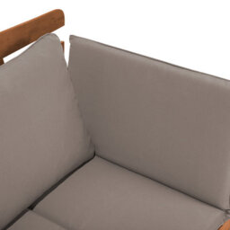 Beliani Garden Bench With Cushion Portici 210 Cm Eucalyptus Wood Light Brown/ Taupe - thumbnail 8