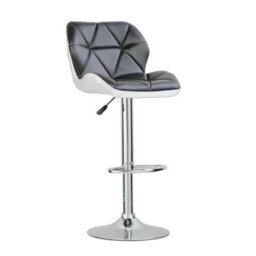Neel Blue Modern Swivel Bar Stool, Adjustable Height Faux Leather Breakfast Modern Chair, Black - thumbnail 5