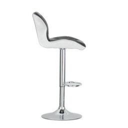 Neel Blue Modern Swivel Bar Stool, Adjustable Height Faux Leather Breakfast Modern Chair, Black - thumbnail 4