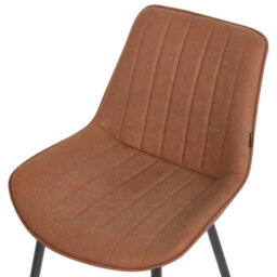 Beliani Set Of 2 Dining Chairs Dubrovnik Faux Leather Brown - thumbnail 7