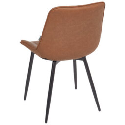 Beliani Set Of 2 Dining Chairs Dubrovnik Faux Leather Brown - thumbnail 6