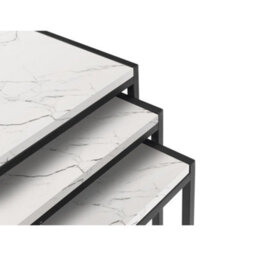 Oakham Camden Nest Of 3 Tables In White Marble - thumbnail 3