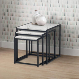 Oakham Camden Nest Of 3 Tables In White Marble - thumbnail 2