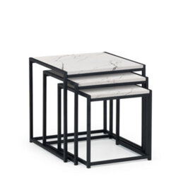 Oakham Camden Nest Of 3 Tables In White Marble