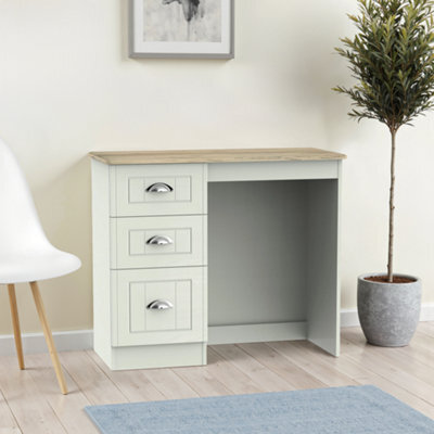 Como Ready Assembled Grey Oak Effect 3 Drawer Dressing Table (H)800mm (W)930mm (D)410mm - image 1